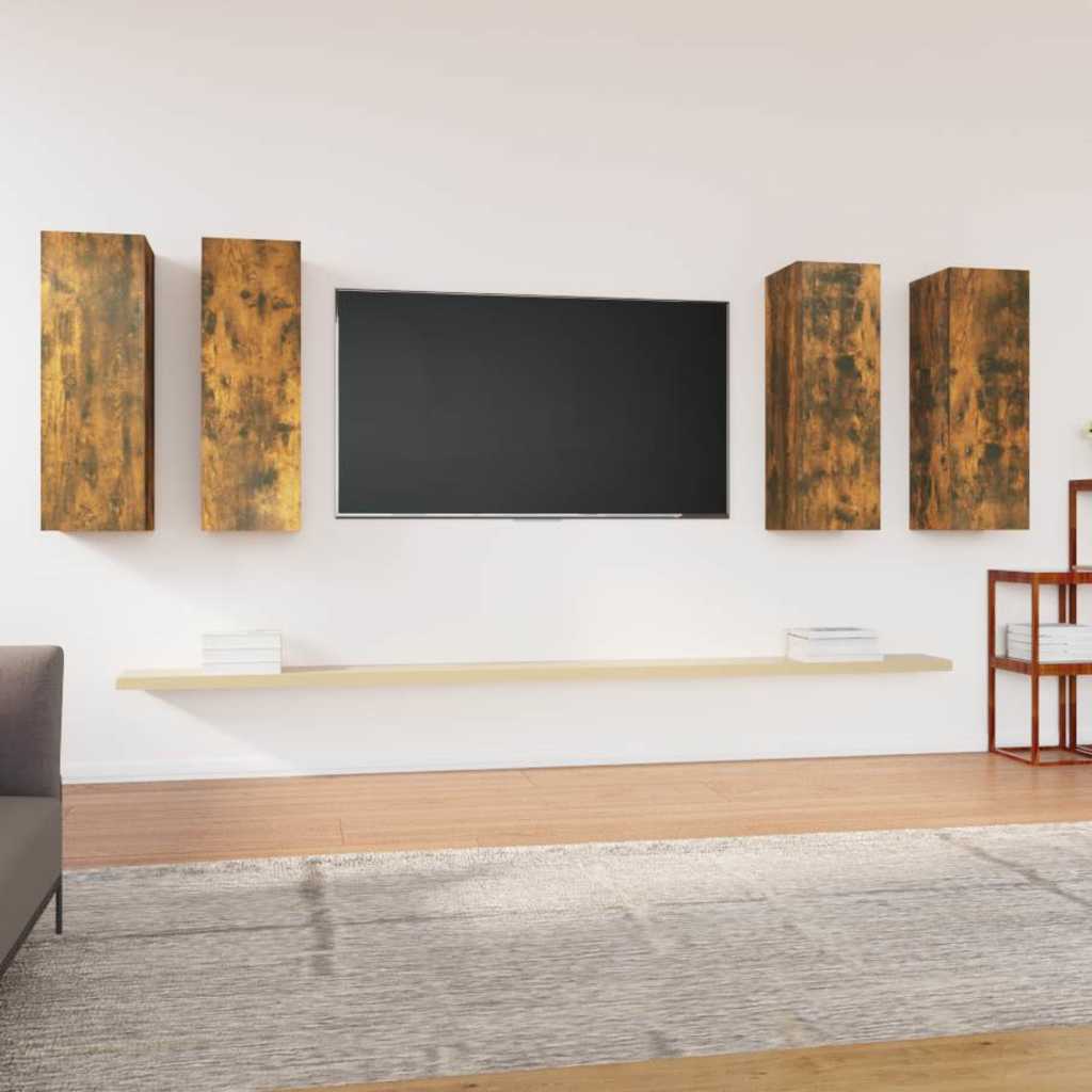 Mobili TV 4 pz 30,5x30x90 cm in legno multistrato