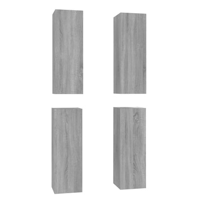 Mobili TV 4 pz Grigio Sonoma 30,5x30x90 cm in Legno Multistrato | homemem39
