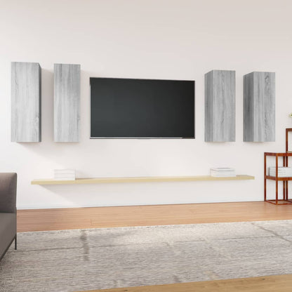 Mobili TV 4 pz Grigio Sonoma 30,5x30x90 cm in Legno Multistrato | homemem39