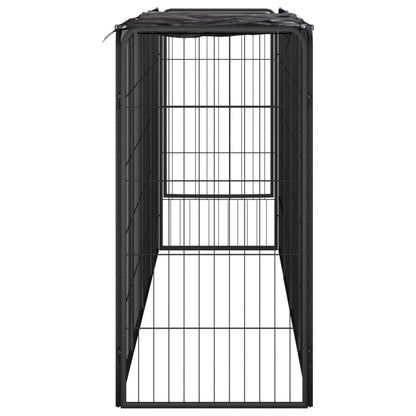 Box Cani 10 Pannelli Nero 50x100 cm Acciaio Verniciato Polvere | homemem39
