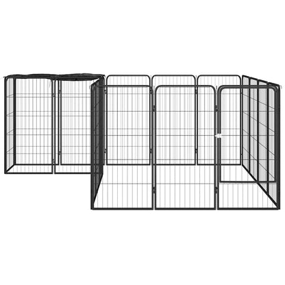 Box Cani 18 Pannelli Nero 50x100 cm Acciaio Verniciato Polvere | homemem39