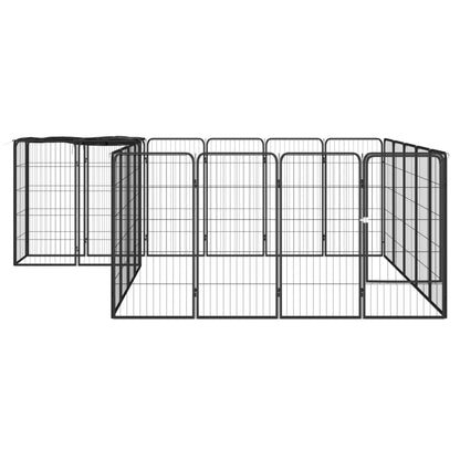 Box Cani 22 Pannelli Nero 50x100 cm Acciaio Verniciato Polvere | homemem39