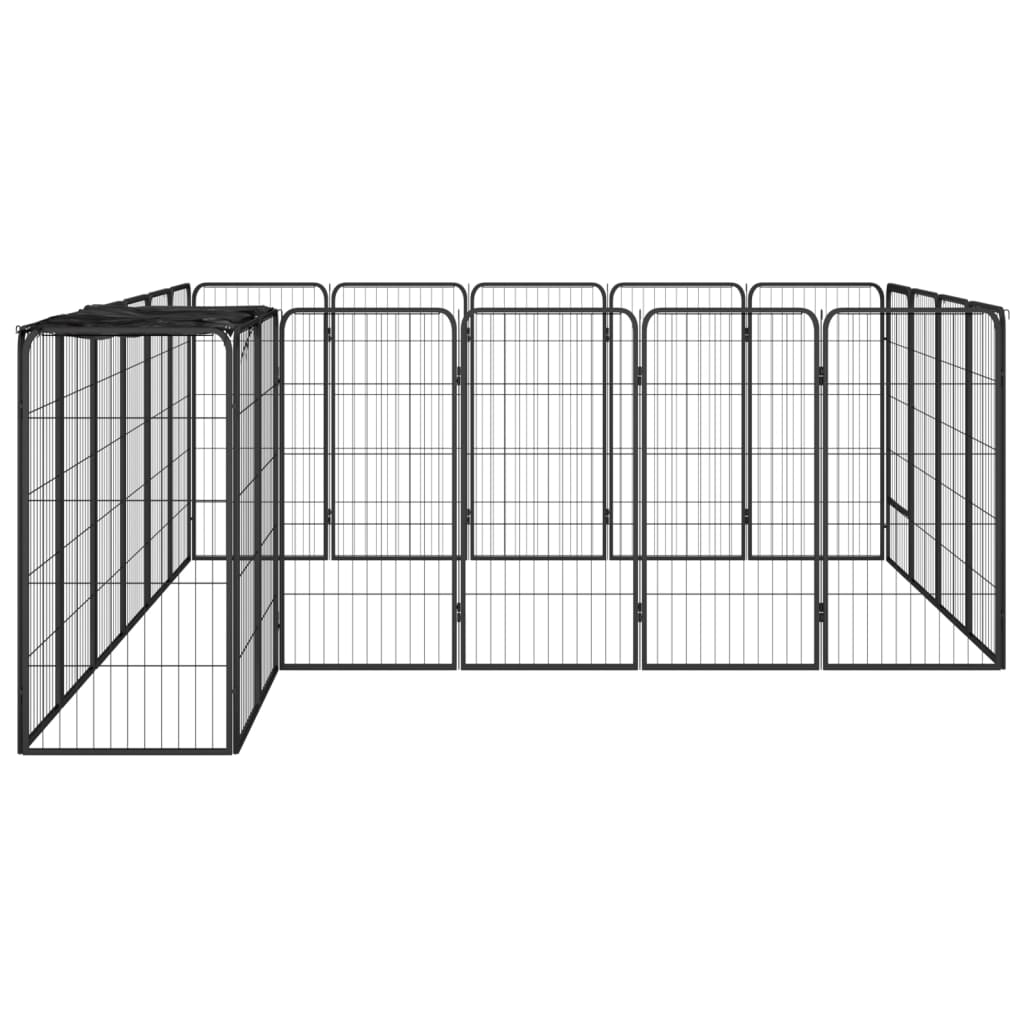 Box Cani 22 Pannelli Nero 50x100 cm Acciaio Verniciato Polvere | homemem39