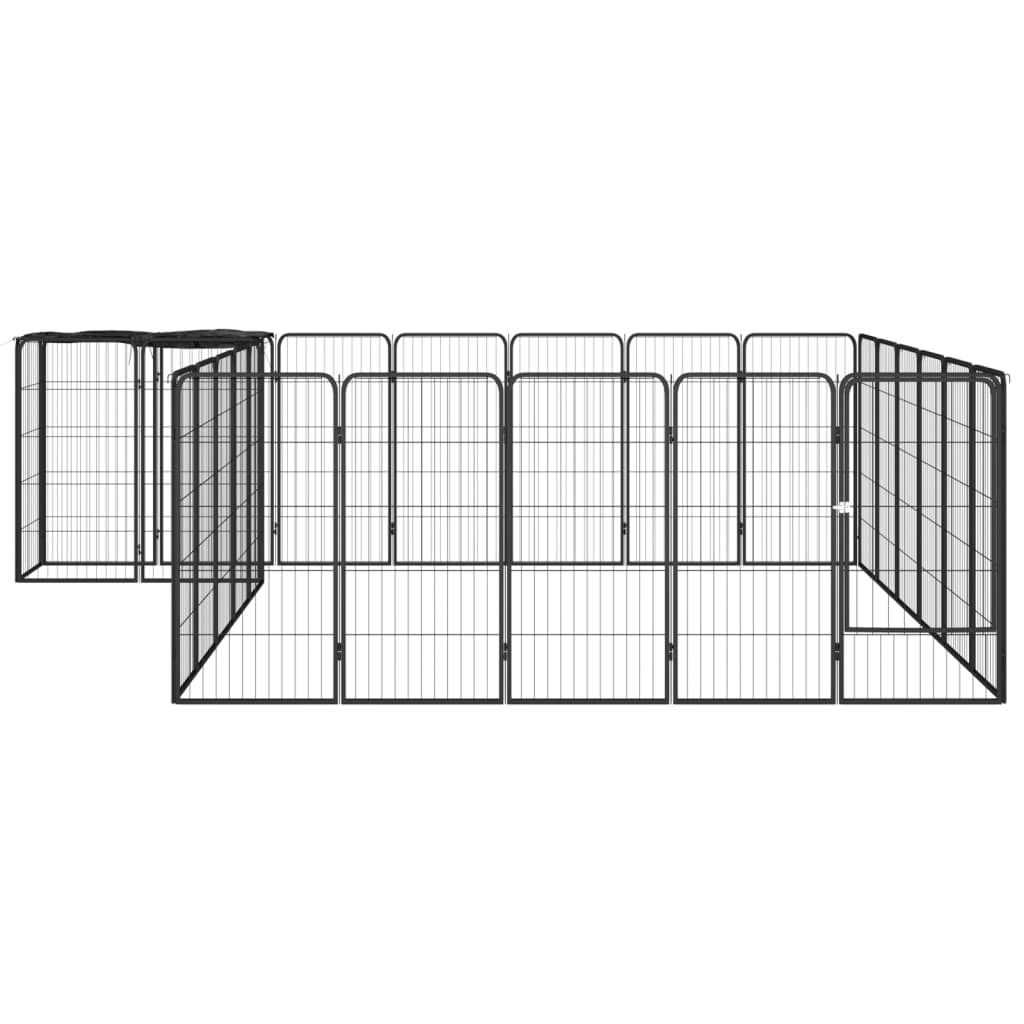 Box Cani 26 Pannelli Nero 50x100 cm Acciaio Verniciato Polvere | homemem39