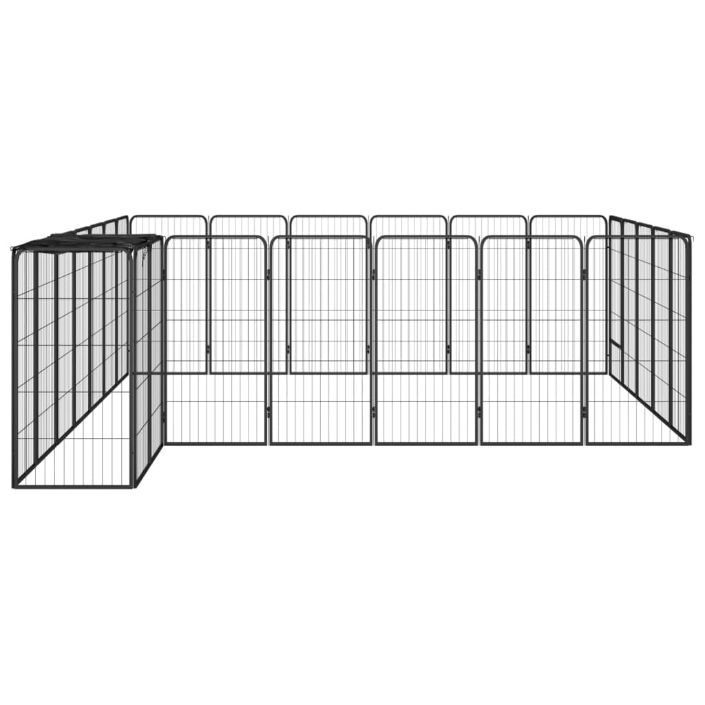 Box Cani 26 Pannelli Nero 50x100 cm Acciaio Verniciato Polvere | homemem39