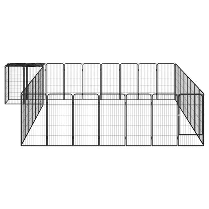 Box Cani 34 Pannelli Nero 50x100 cm Acciaio Verniciato Polvere | homemem39
