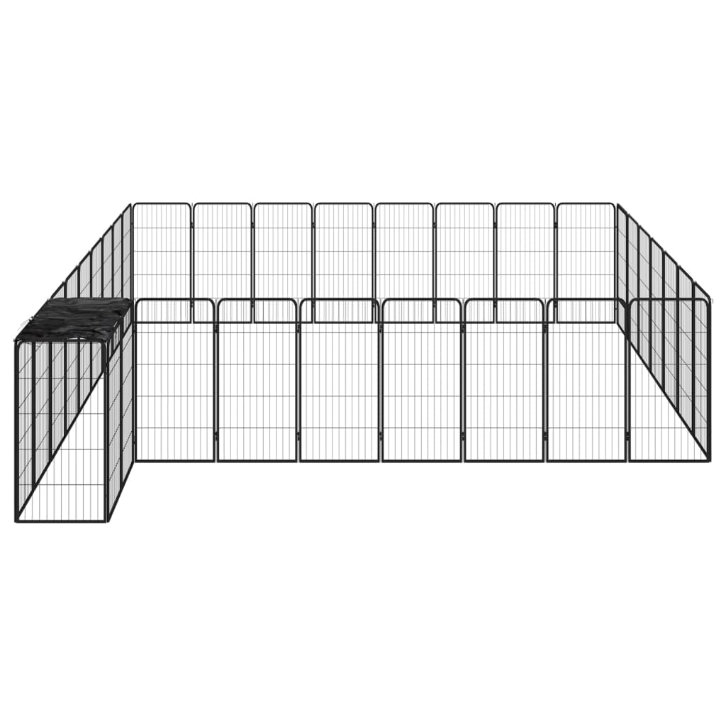 Box Cani 34 Pannelli Nero 50x100 cm Acciaio Verniciato Polvere | homemem39