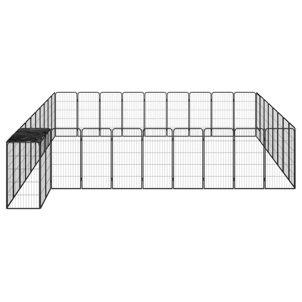Box Cani 38 Pannelli Nero 50x100 cm Acciaio Verniciato Polvere | homemem39