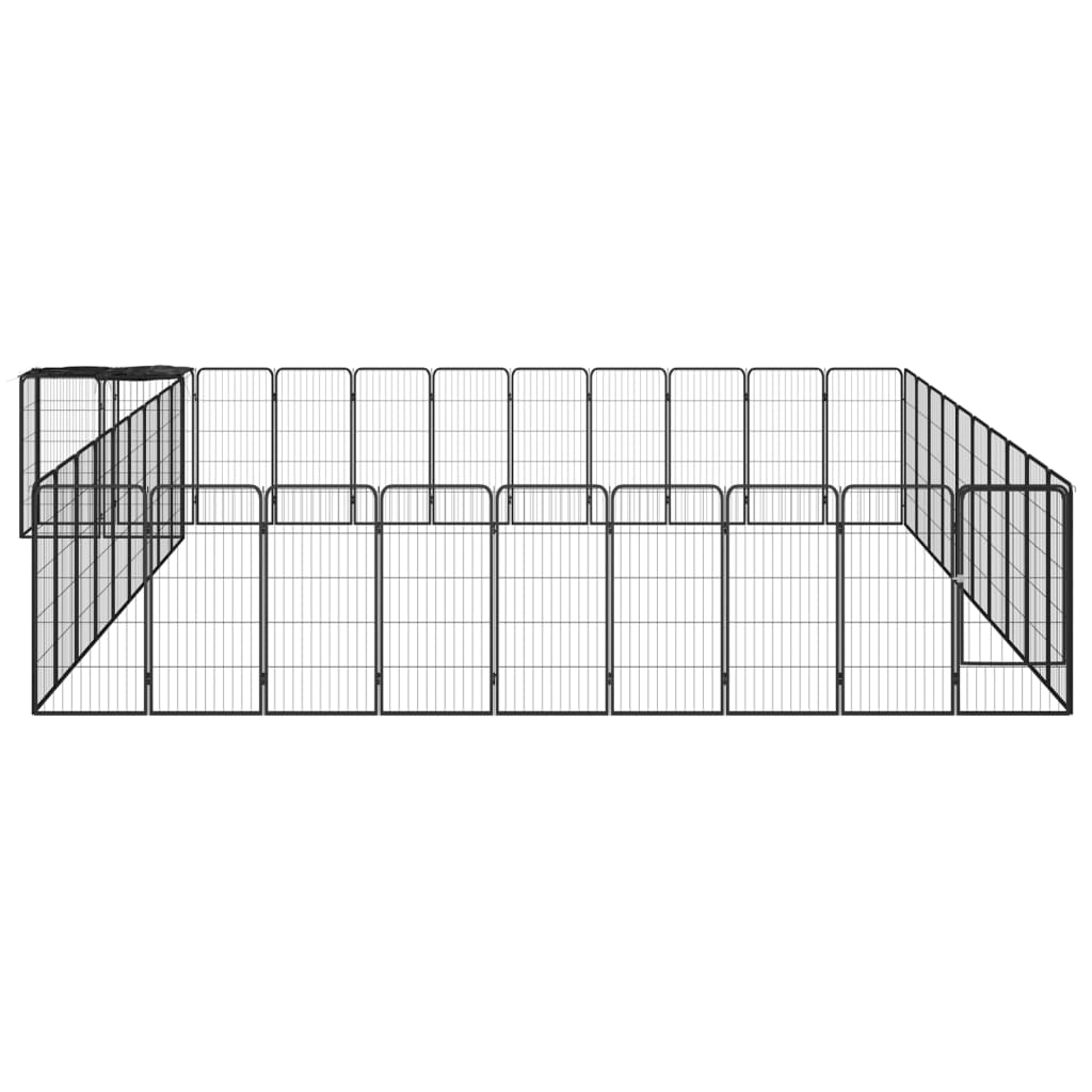 Box Cani 42 Pannelli Nero 50x100 cm Acciaio Verniciato Polvere | homemem39