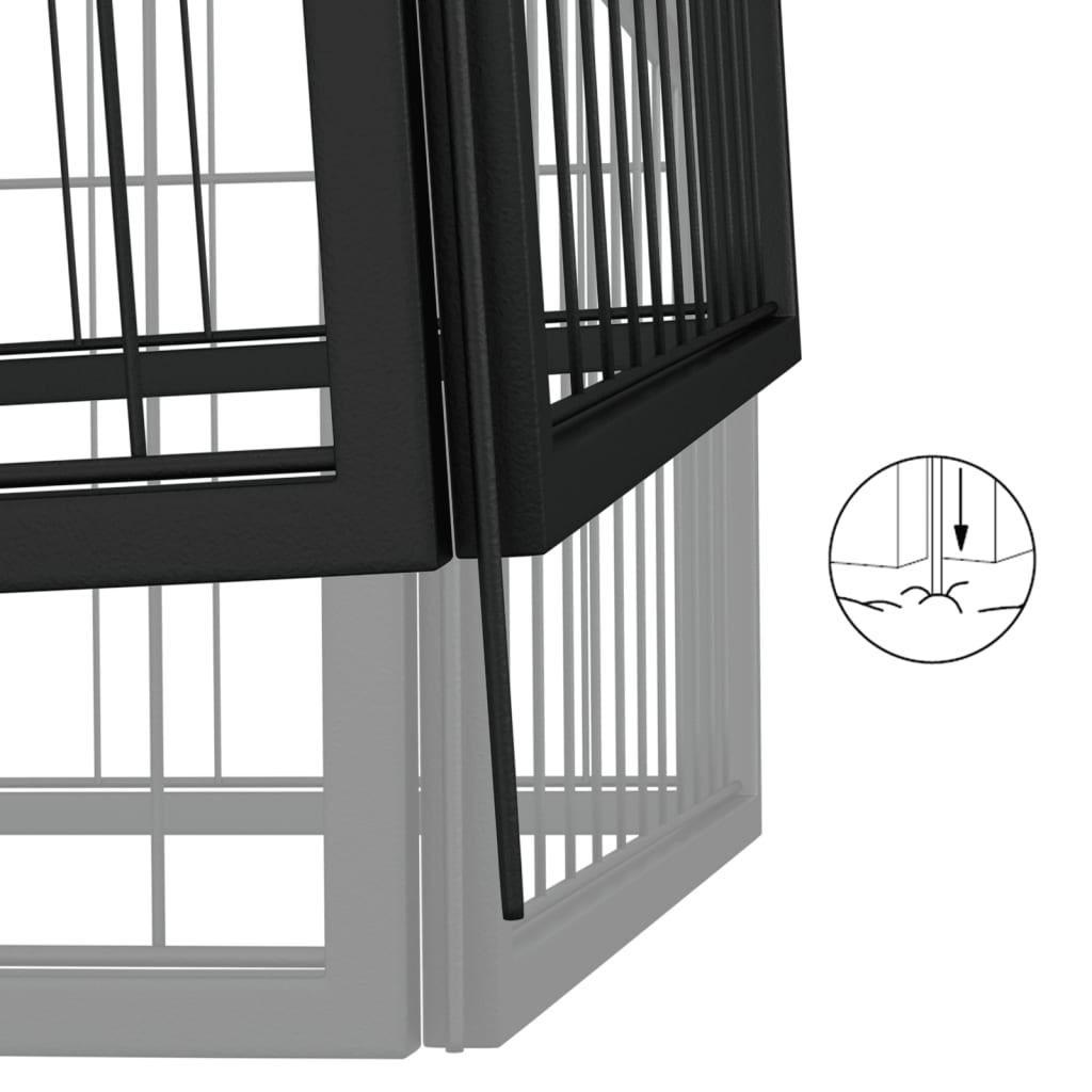 Box Cani 42 Pannelli Nero 50x100 cm Acciaio Verniciato Polvere | homemem39