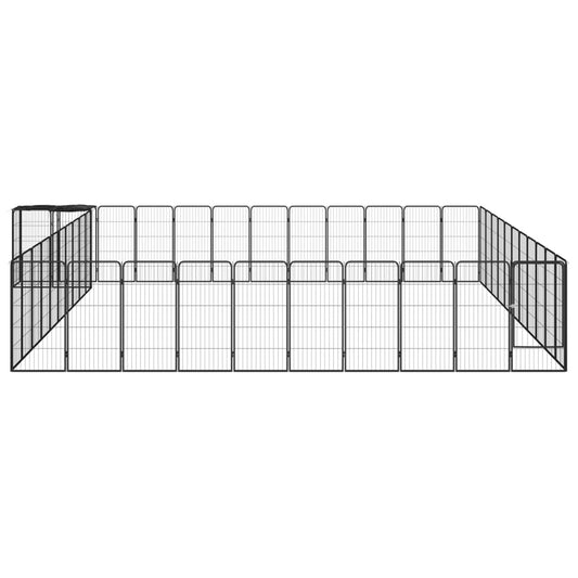 Box Cani 46 Pannelli Nero 50x100 cm Acciaio Verniciato Polvere | homemem39