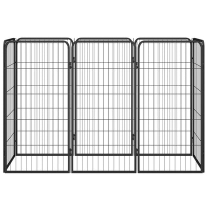 Box Cani 8 Pannelli Nero 50x100 cm Acciaio Verniciato Polvere