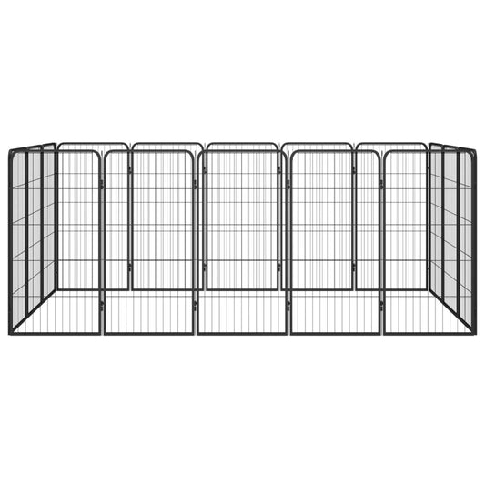 Box Cani 16 Pannelli Nero 50x100 cm Acciaio Verniciato Polvere