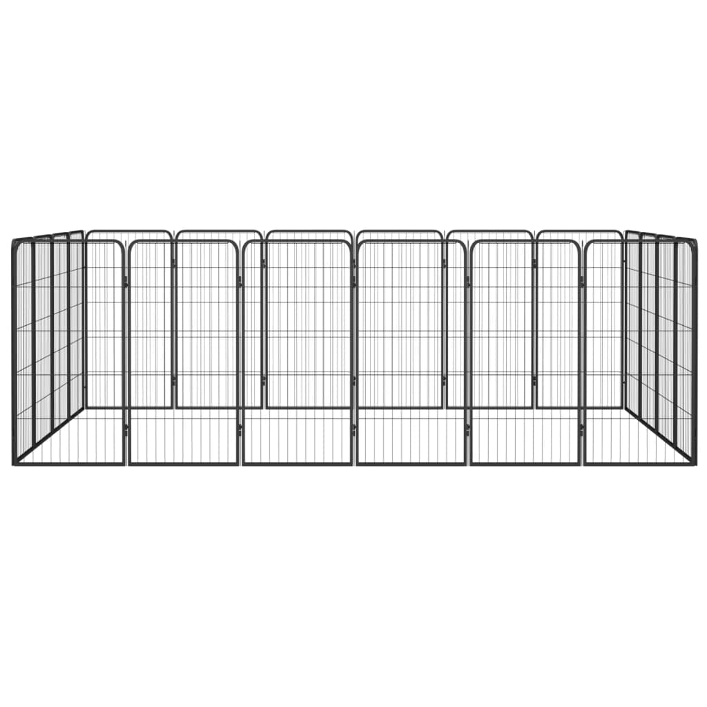 Box Cani 20 Pannelli Nero 50x100 cm Acciaio Verniciato Polvere | homemem39