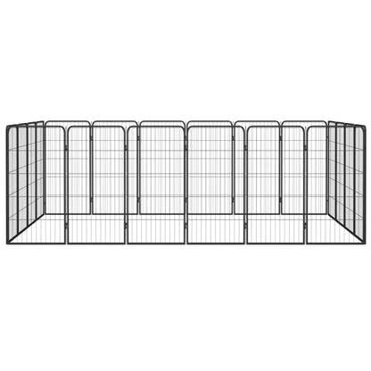 Box Cani 20 Pannelli Nero 50x100 cm Acciaio Verniciato Polvere | homemem39