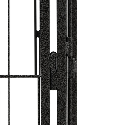 Box Cani 20 Pannelli Nero 50x100 cm Acciaio Verniciato Polvere | homemem39