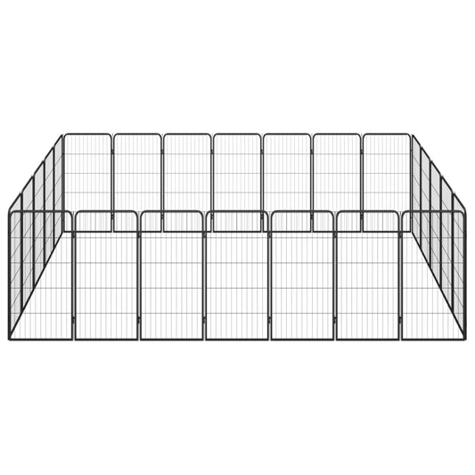 Box Cani 24 Pannelli Nero 50x100 cm Acciaio Verniciato Polvere