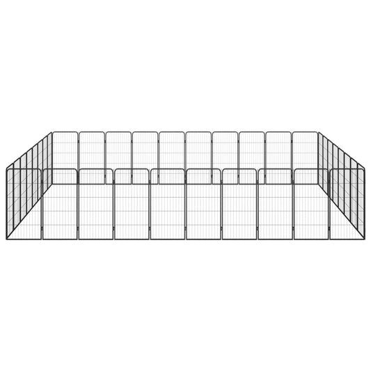 Box Cani 36 Pannelli Nero 50x100 cm Acciaio Verniciato Polvere