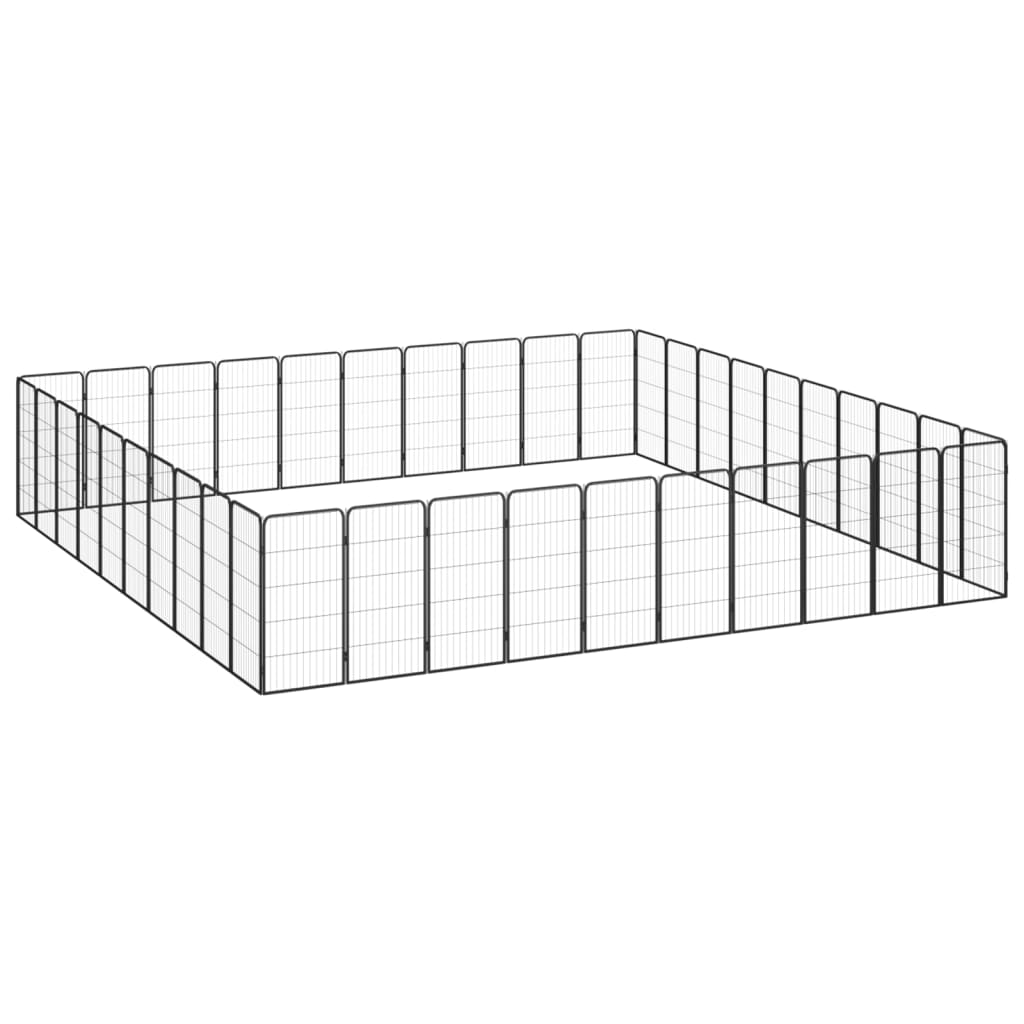 Box Cani 40 Pannelli Nero 50x100 cm Acciaio Verniciato Polvere | homemem39