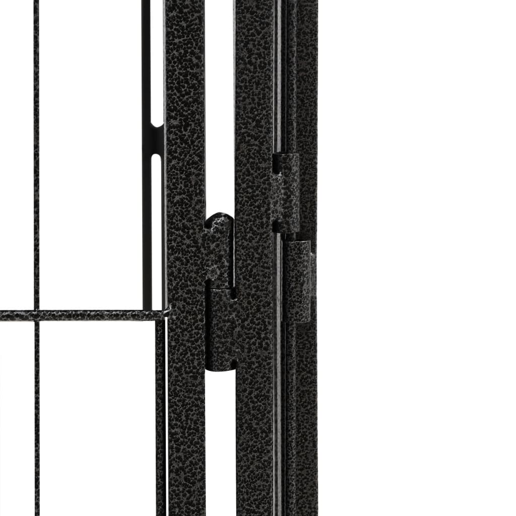 Box Cani 12 Pannelli Nero 100x50 cm Acciaio Verniciato Polvere | homemem39