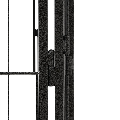 Box Cani 12 Pannelli Nero 100x50 cm Acciaio Verniciato Polvere | homemem39