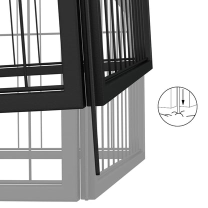 Box Cani 12 Pannelli Nero 100x50 cm Acciaio Verniciato Polvere | homemem39