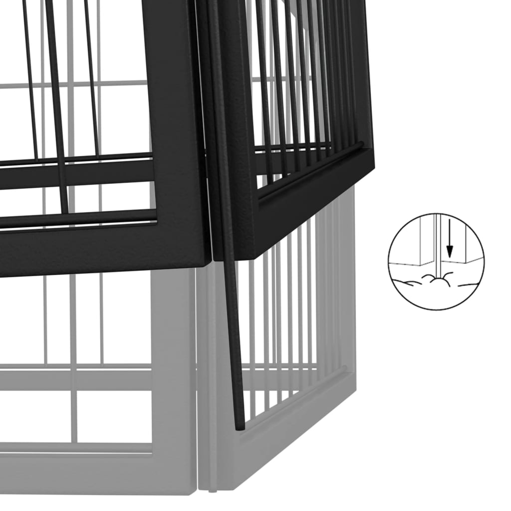 Box Cani 20 Pannelli Nero 100x50 cm Acciaio Verniciato Polvere | homemem39