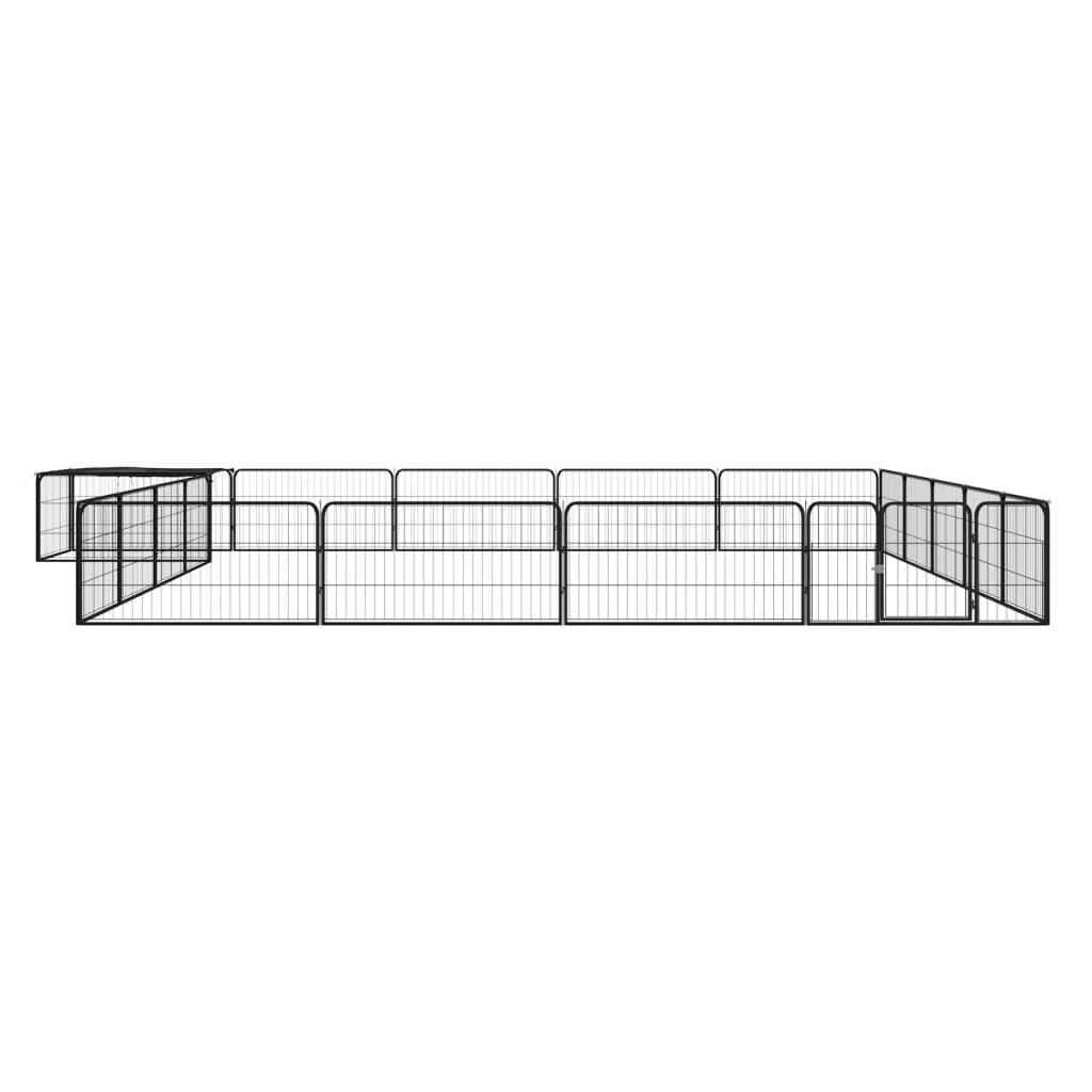 Box Cani 20 Pannelli Nero 100x50 cm Acciaio Verniciato Polvere | homemem39