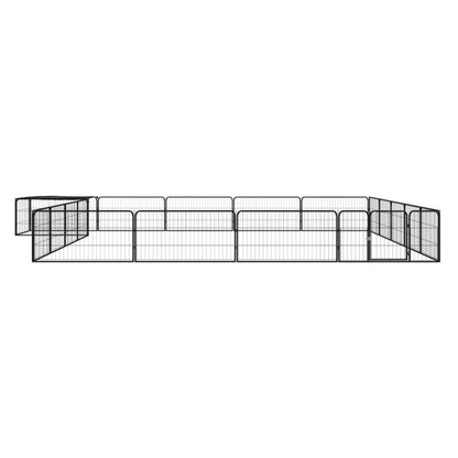 Box Cani 20 Pannelli Nero 100x50 cm Acciaio Verniciato Polvere | homemem39