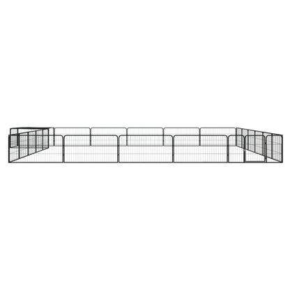Box Cani 24 Pannelli Nero 100x50 cm Acciaio Verniciato Polvere | homemem39