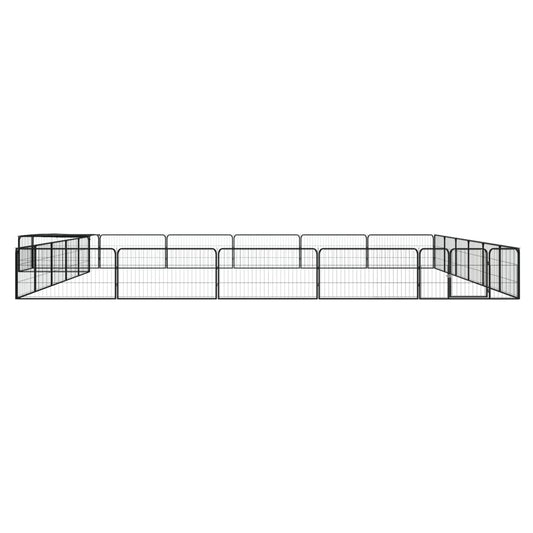 Box Cani 24 Pannelli Nero 100x50 cm Acciaio Verniciato Polvere | homemem39