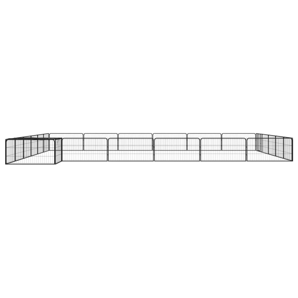 Box Cani 24 Pannelli Nero 100x50 cm Acciaio Verniciato Polvere | homemem39