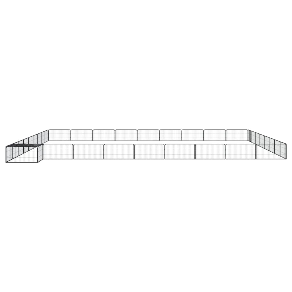 Box Cani 36 Pannelli Nero 100x50 cm Acciaio Verniciato Polvere | homemem39