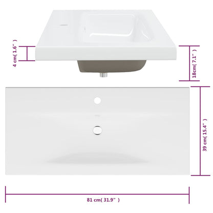 Mobile Bagno con Lavabo Integrato Rovere Fumo Legno Multistrato | homemem39