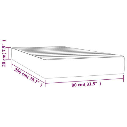 Materasso a Molle Insacchettate Blu 80x200x20 cm in Tessuto