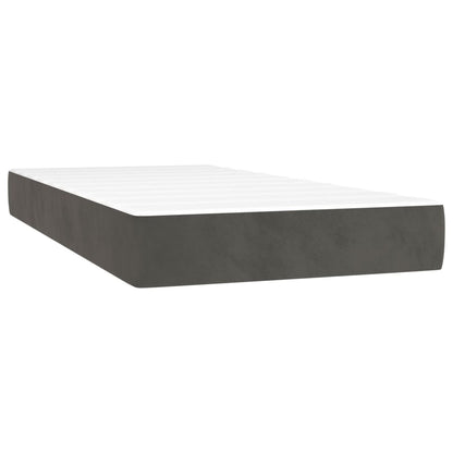 Materasso a Molle Grigio Scuro 90x190x20 cm in Velluto - homemem39