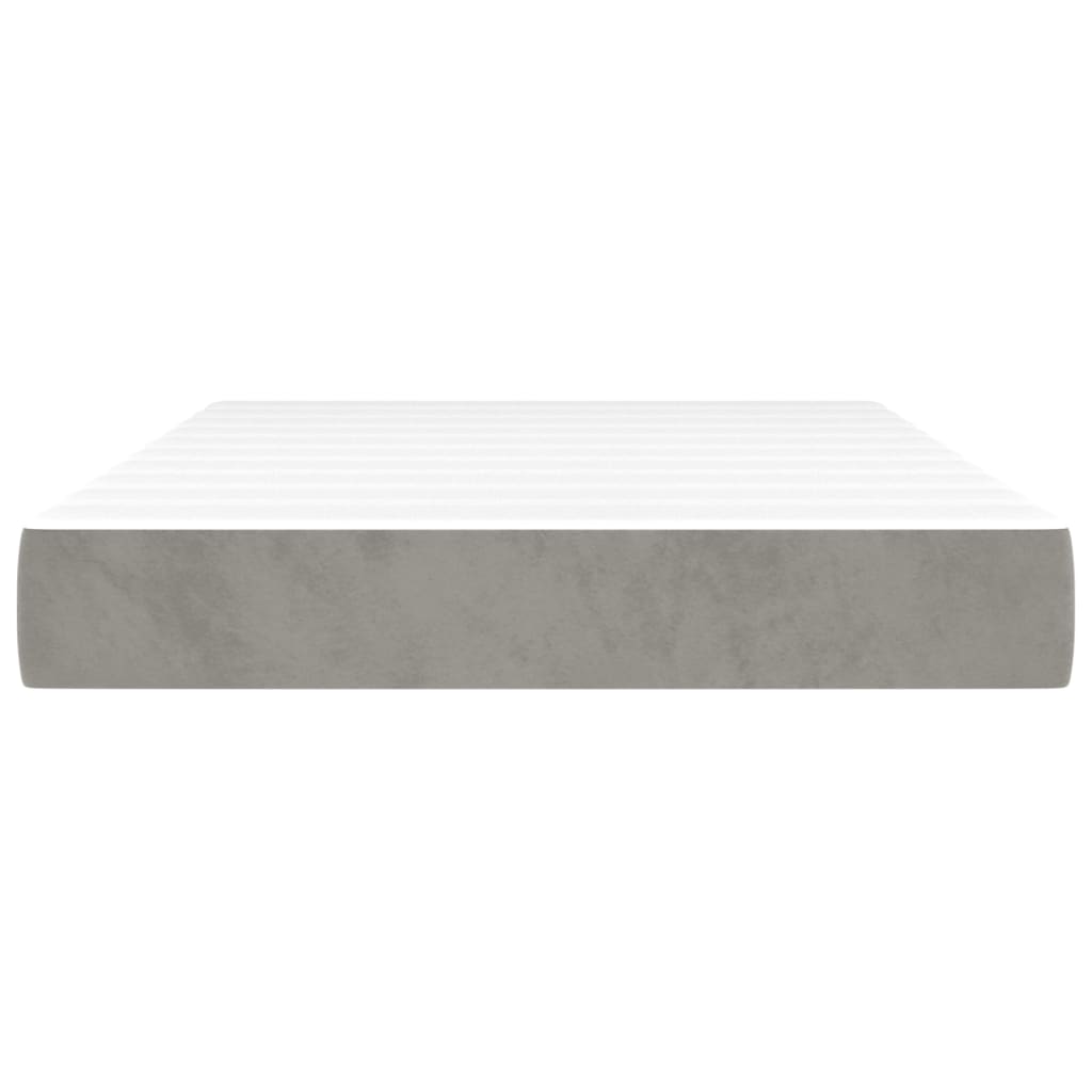 Materasso a Molle Grigio Chiaro 120x200x20 cm in Velluto - homemem39