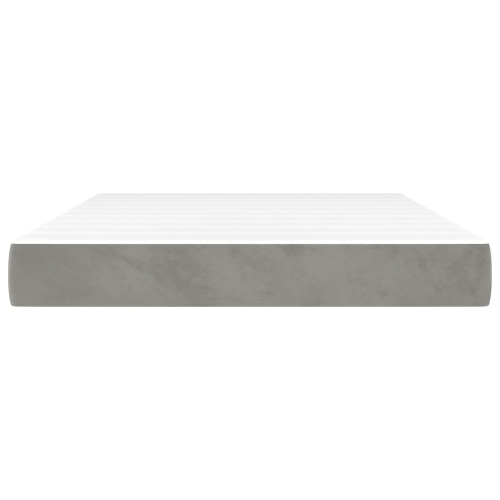 Materasso a Molle Grigio Chiaro 140x200x20 cm in Velluto - homemem39