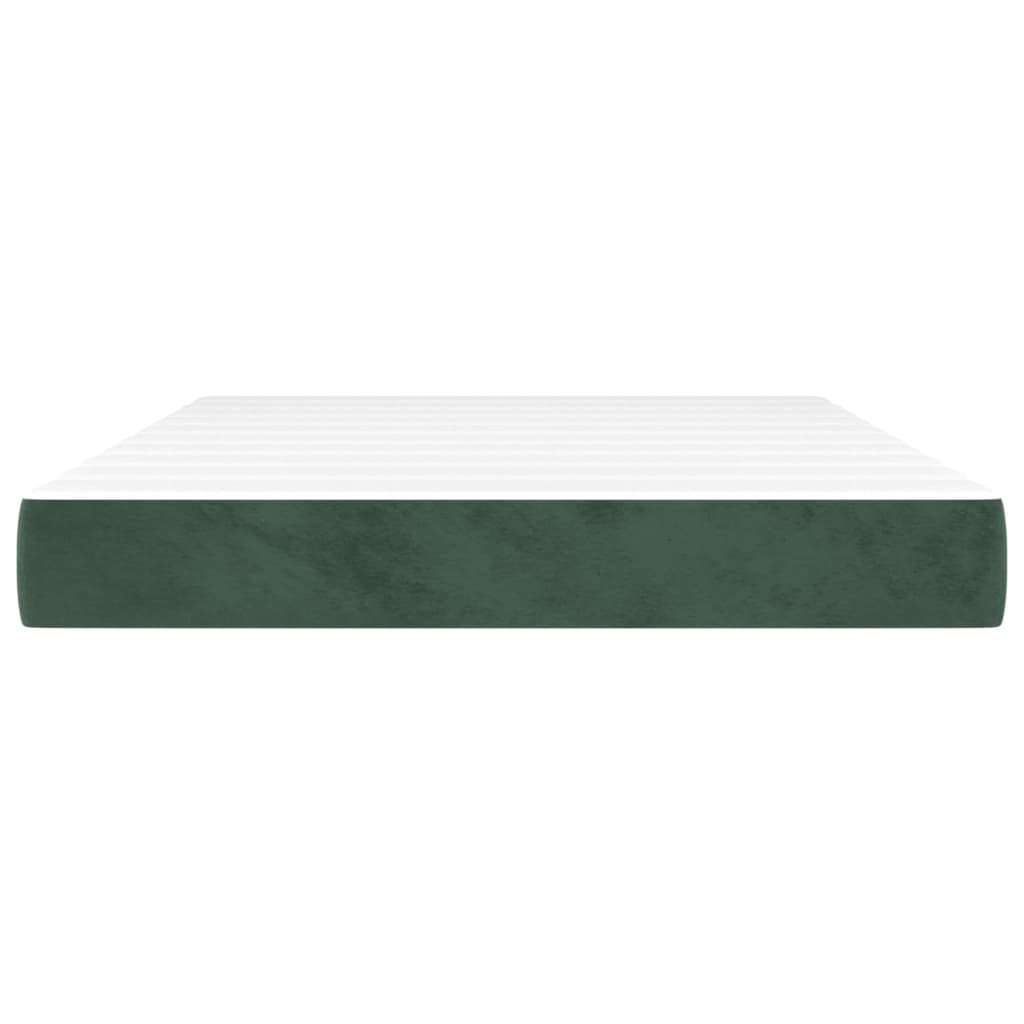 Materasso a Molle Verde Scuro 140x200x20 cm in Velluto - homemem39