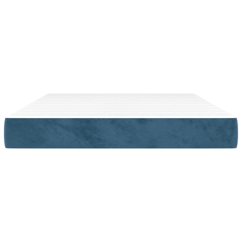 Materasso a Molle Blu Scuro 140x200x20 cm in Velluto - homemem39