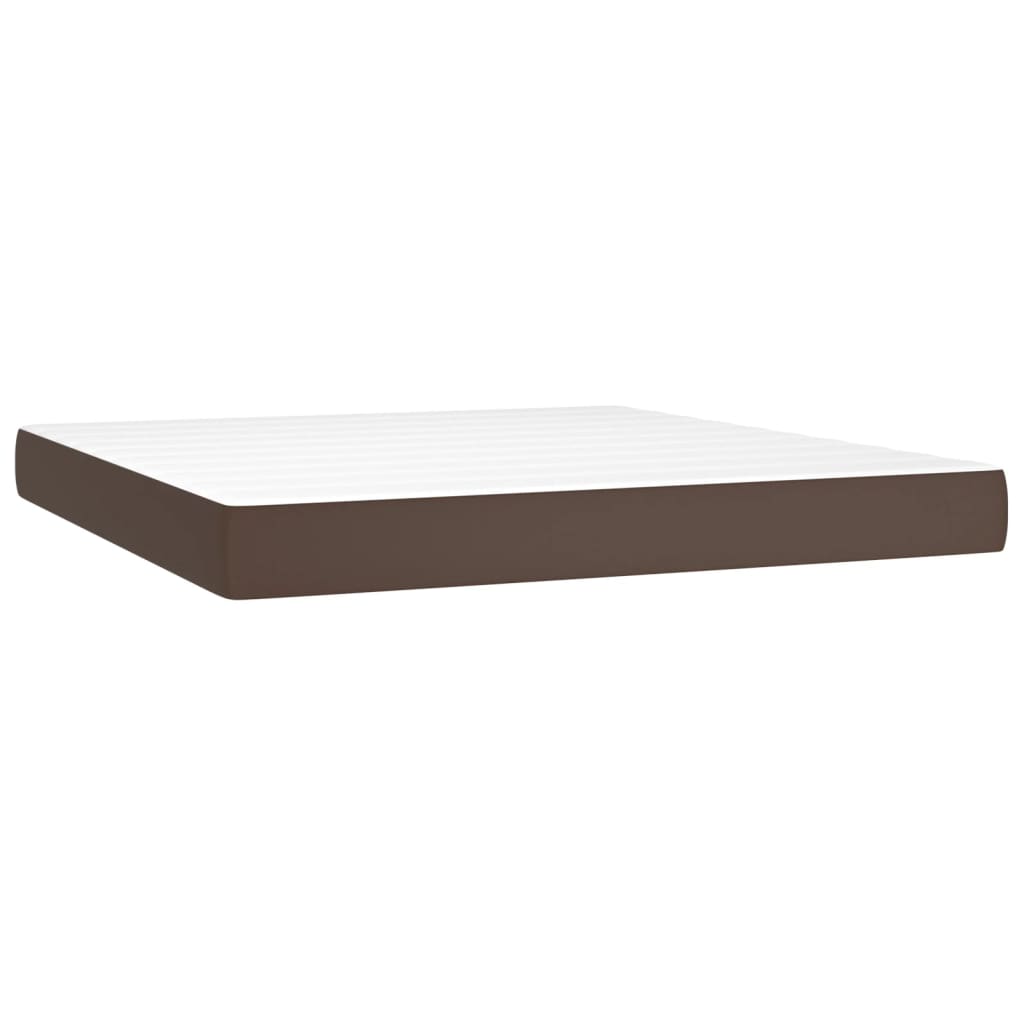 Materasso a Molle Marrone 160x200x20 cm in Similpelle - homemem39