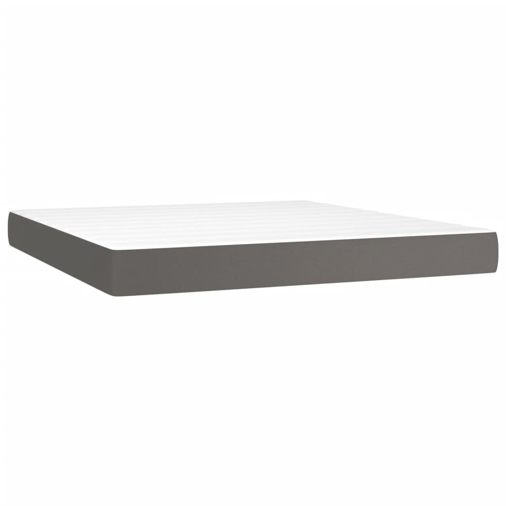 Materasso a Molle Grigio 160x200x20 cm in Similpelle - homemem39