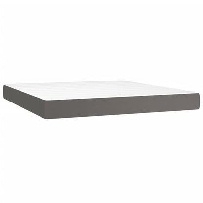 Materasso a Molle Grigio 160x200x20 cm in Similpelle - homemem39