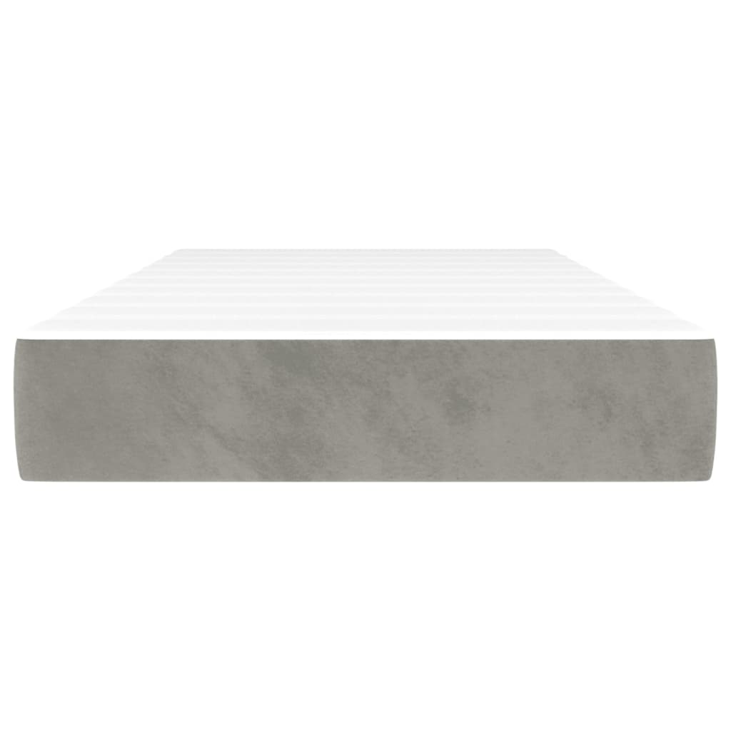 Materasso a Molle Insacchettate Rigidità Media Grigio Chiaro 100x203x20cm Twin XL in Velluto | homemem39