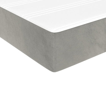 Materasso a Molle Insacchettate Rigidità Media Grigio Chiaro 100x203x20cm Twin XL in Velluto | homemem39