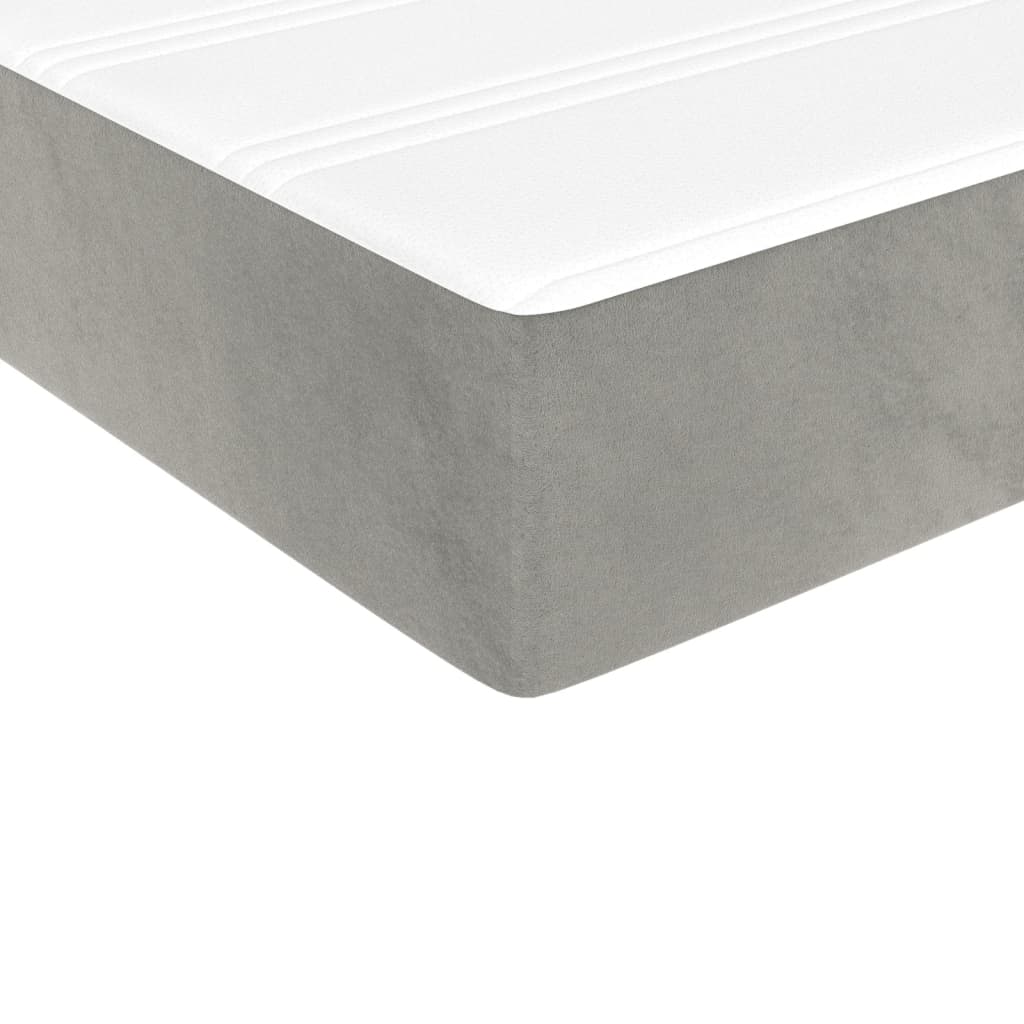 Materasso a Molle Insacchettate Rigidità Media Grigio Chiaro 137x190x20 cm in Velluto | homemem39