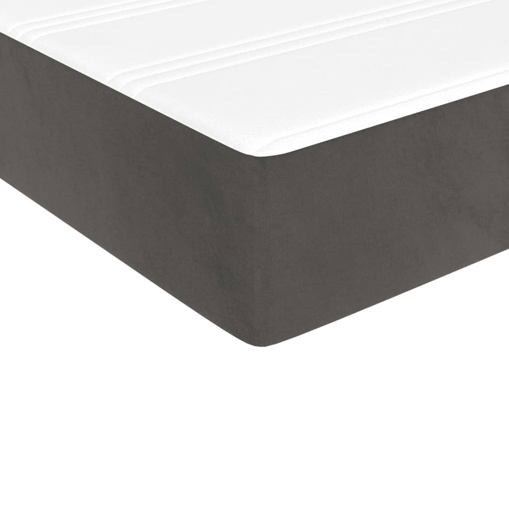 Materasso a Molle Insacchettate Rigidità Media Grigio Scuro 137x190x20 cm in Velluto | homemem39