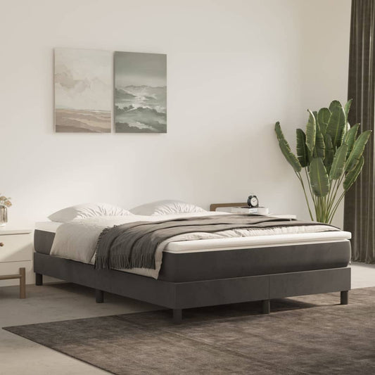 Materasso a Molle Insacchettate Rigidità Media Grigio Scuro 137x190x20 cm in Velluto | homemem39