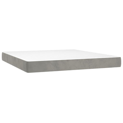 Materasso a Molle Insacchettate Rigidità Media Grigio Chiaro 152x203x20 cm Queen in Velluto | homemem39