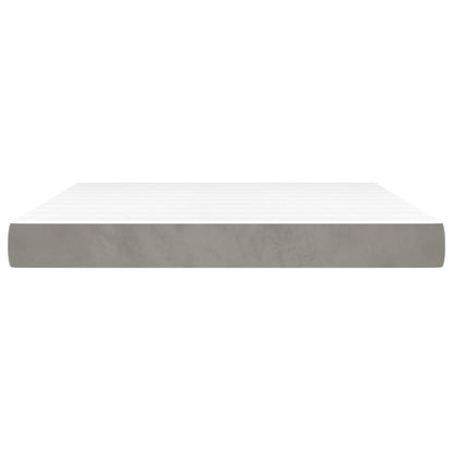 Materasso a Molle Insacchettate Rigidità Media Grigio Chiaro 152x203x20 cm Queen in Velluto | homemem39
